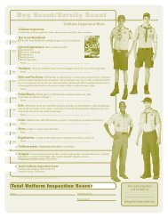 Boy Scout/Varsity Scout Uniform Inspection Sheet - Scoutstuff.org