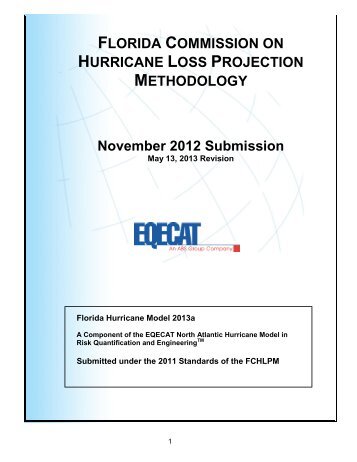 EQECAT Model Submission - Florida State Board of Administration