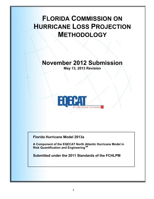 EQECAT Model Submission - Florida State Board of Administration