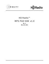 HD Radio™ MPS PAD SDK v1.0 - iBiquity Digital