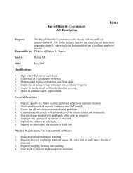 JD312 Payroll/Benefits Coordinator Job Description - Derby Public ...