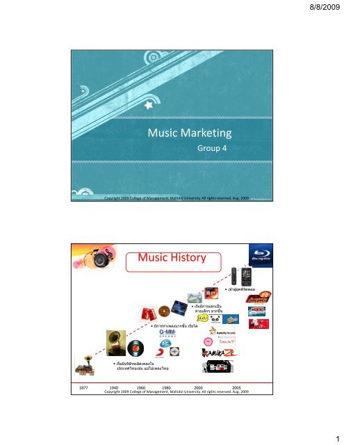 Music Marketing Conference - Mahidol University