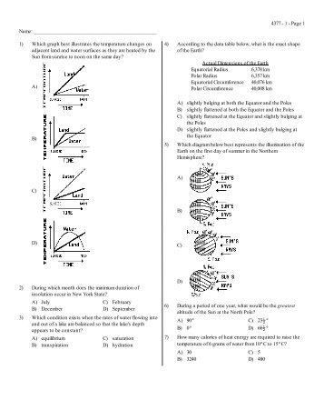 65 questions - Earth Science Regents Review