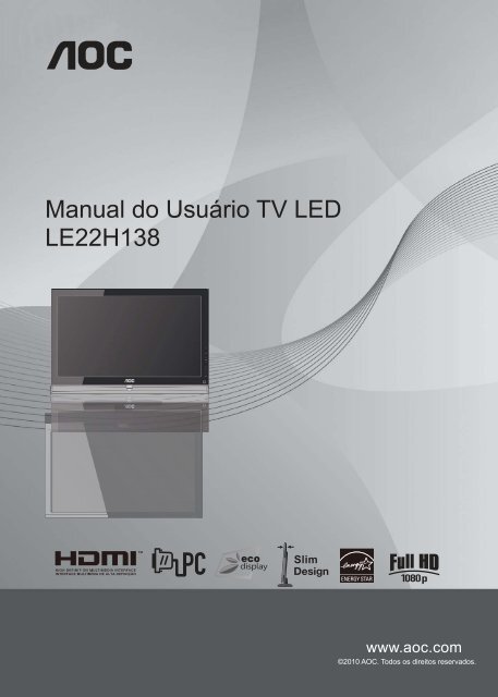 Manual do UsuÃƒÂ¡rio TV LED LE22H138 - AOC