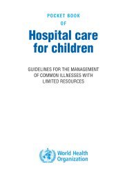 Pocket book of hospital care for children - World Health Organization