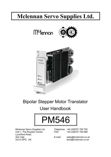 PM546 - Stepper Drive - Mclennan Servo Supplies Ltd.