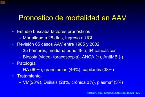 SÃ­ndromes vasculÃ­ticos riÃ±Ã³n - pulmÃ³n y hemorragia pulmonar mÃ©dica