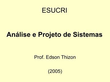 Disciplina Análise e Projeto de Sistemas - Unisul