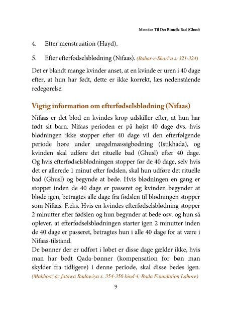 Metoden Til Det Rituelle Bad (Ghusl)