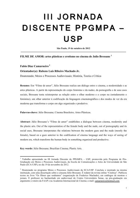 camarneiro. jornada - ECA-USP