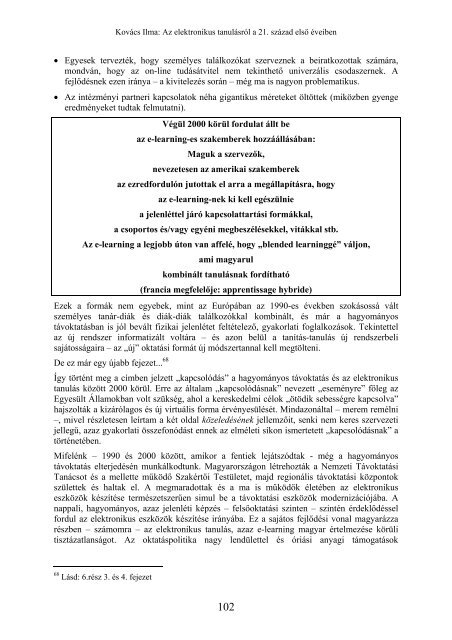 3. fejezet Az elektronikus tanulÃ¡s - OrszÃ¡gos SzÃ©chÃ©nyi KÃ¶nyvtÃ¡r