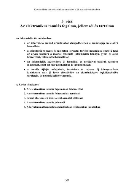 3. fejezet Az elektronikus tanulÃ¡s - OrszÃ¡gos SzÃ©chÃ©nyi KÃ¶nyvtÃ¡r