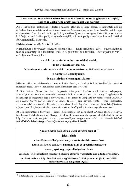 3. fejezet Az elektronikus tanulÃ¡s - OrszÃ¡gos SzÃ©chÃ©nyi KÃ¶nyvtÃ¡r