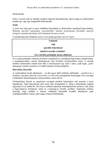 3. fejezet Az elektronikus tanulÃ¡s - OrszÃ¡gos SzÃ©chÃ©nyi KÃ¶nyvtÃ¡r