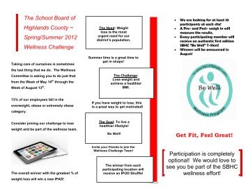SBHC Spring / Summer Wellness Challenge - The School Board of ...