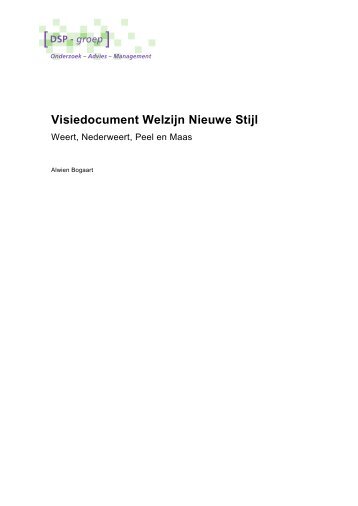 Visie Welzijn Nieuwe Stijl - Invoering Wmo