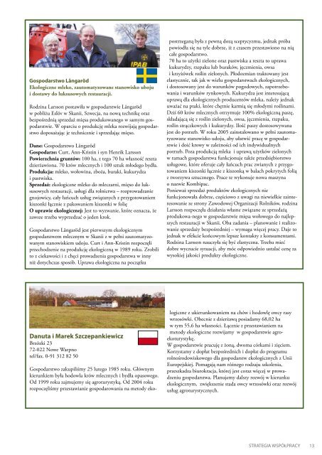 Rolnictwo i przetwÃƒÂ³rstwo ekologiczne w Euroregionie Pomerania