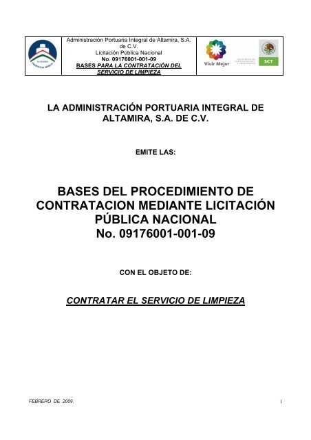 BASES DEL PROCEDIMIENTO DE CONTRATACION MEDIANTE ...