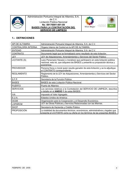 BASES DEL PROCEDIMIENTO DE CONTRATACION MEDIANTE ...