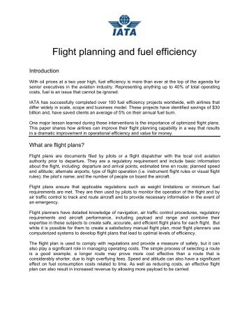 Flight Planning And Fuel Efficiency Reading Handout