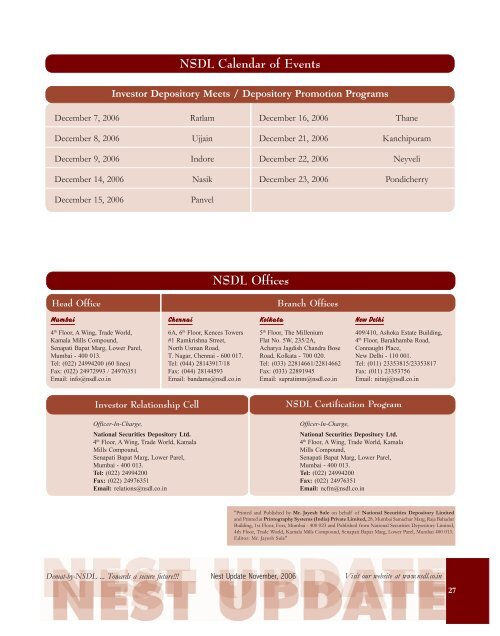 November 2006 - NSDL