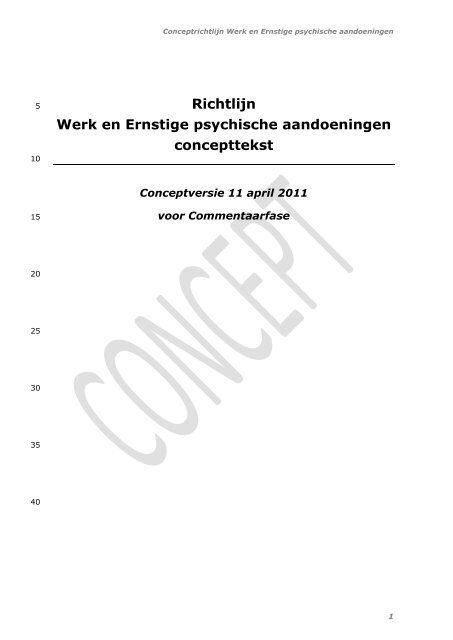 Richtlijn Werk en Ernstige psychische ... - GGZ-richtlijnen