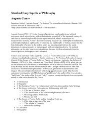 Stanford Encyclopedia of Philosophy Auguste Comte