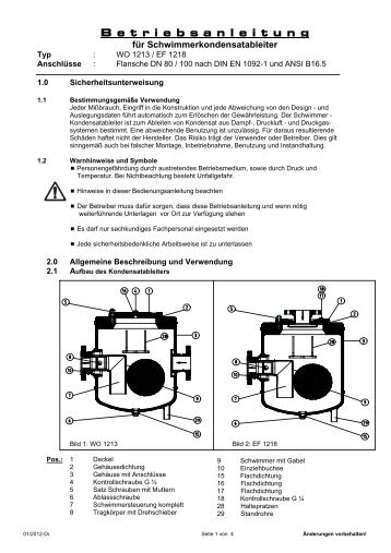 B e t r i e b s a n l e i t u n g - Rifox-Hans Richter GmbH