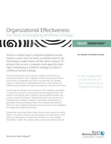 Organizational Effectiveness - Right Management