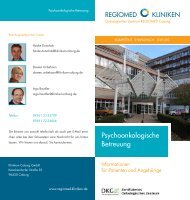 Psychoonkologische Betreuung - regioMed-Kliniken