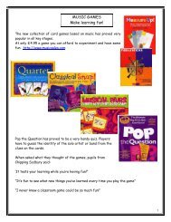 MUSIC GAMES Make learning fun!