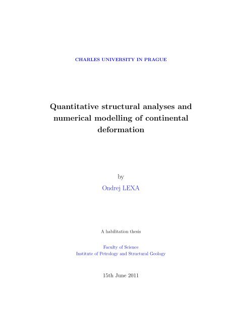 Quantitative structural analyses and numerical modelling of ...