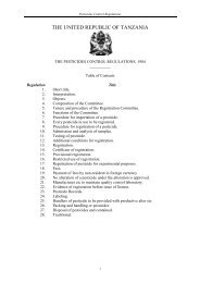 The Pesticides Control Regulations, 1984 - Ministry Of Agriculture ...