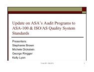 Update on ASA-100 and ISO/AS Quality Systems - Aviation ...