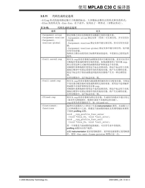 MPLABÂ® C30 C ç¼è¯å¨ç¨æ·æå