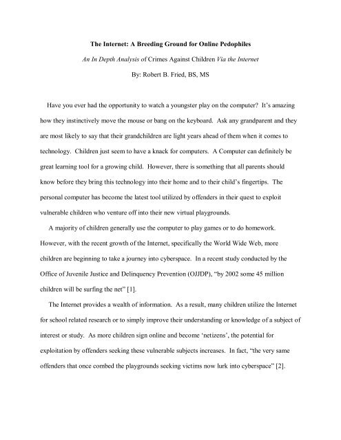 A Breeding Ground for Online Pedophiles - Crime Scene