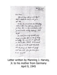 Letter written by Manning J. Harvey, Jr. to his mother from ... - Ccsu