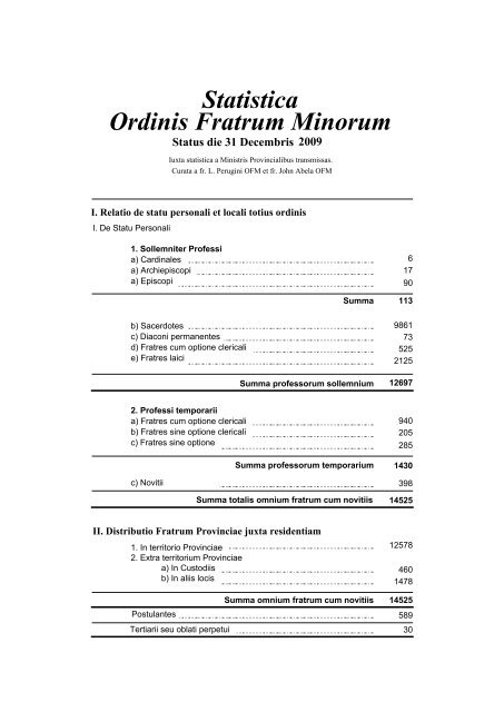 Acta Ordinis 2010 N.1 - OFM