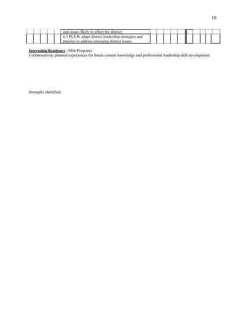 ELCC Standards Self-Assessment District Level - Berry College