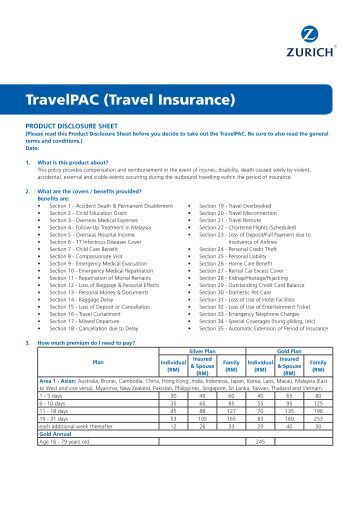 Zurich Travel Insurance Policy Zurich Travel Insurance Policy