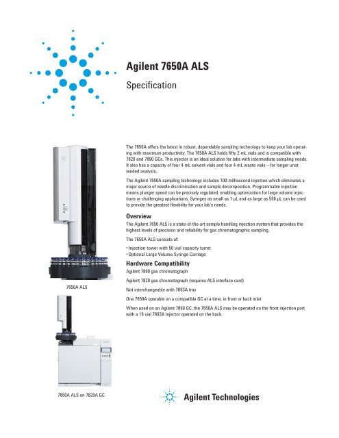 Agilent 7650A ALS - K'(Prime) Technologies