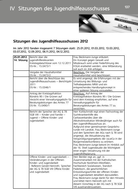 Jahresbericht des Jugendamtes des Kreises ... - Kreis Paderborn