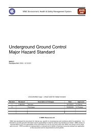 Underground Ground Control Major Hazard Standard - MIRMgate