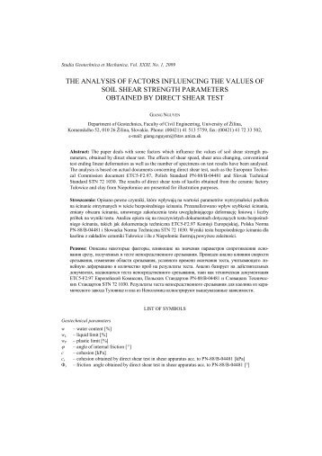 Full text in PDF - Studia Geotechnica et Mechanica