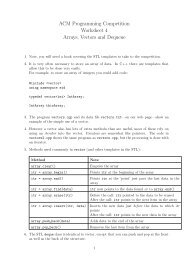 ACM Programming Competition Worksheet 4 Arrays, Vectors and ...