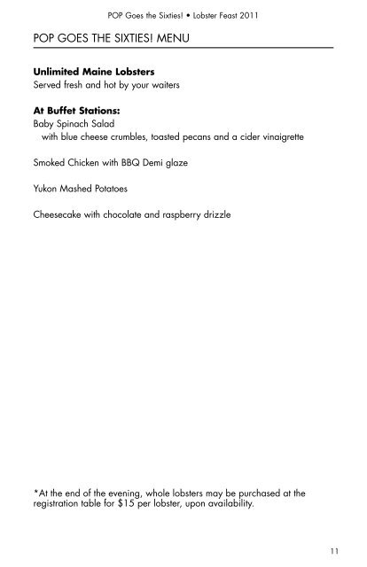 Lobster Feast 2011 Auction Catalog - Actors Theatre of Louisville