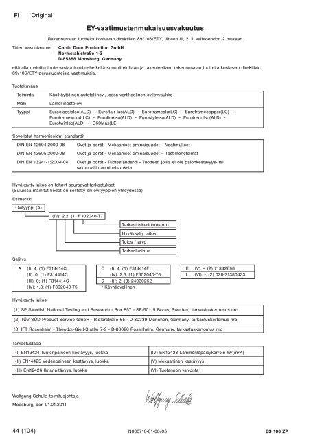 ES 100 ZP - Normstahl