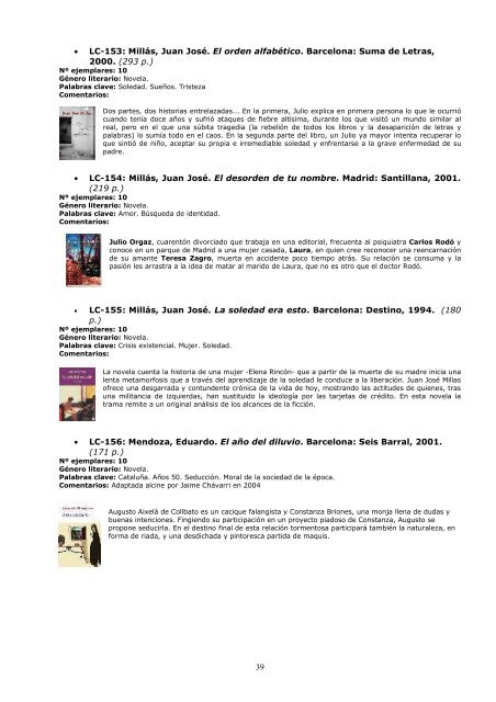 catÃ¡logo descriptivo lotes club lectura - Bibliotecas PÃºblicas