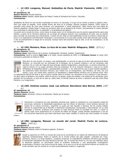 catÃ¡logo descriptivo lotes club lectura - Bibliotecas PÃºblicas