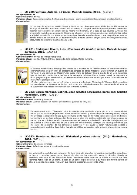 catÃ¡logo descriptivo lotes club lectura - Bibliotecas PÃºblicas